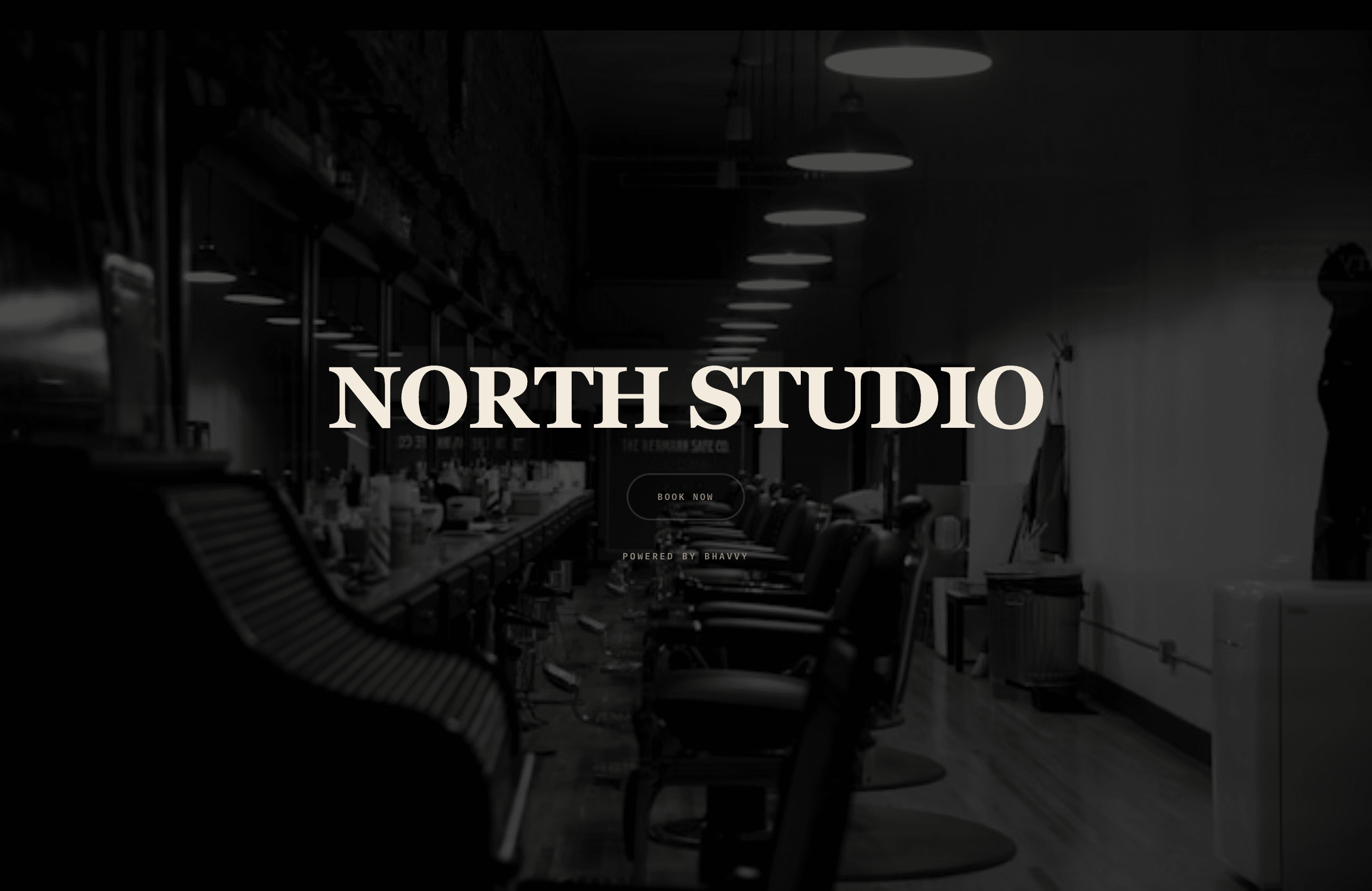 The Fade Room barbershop website built with Bhavvy